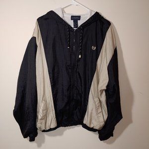 Givenchy Activewear Color-Block Windbreaker Bomber With Hood Size XL Bla…